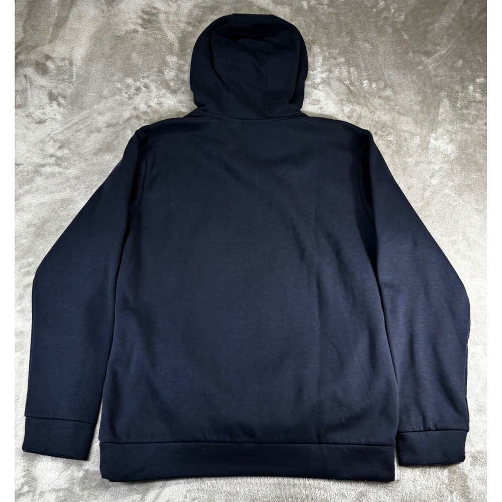 Adidas Hoodie Men Large Navy Blue Excellent Zip Chest Pocket Pullover Sweatshirt - Picture 2 of 5